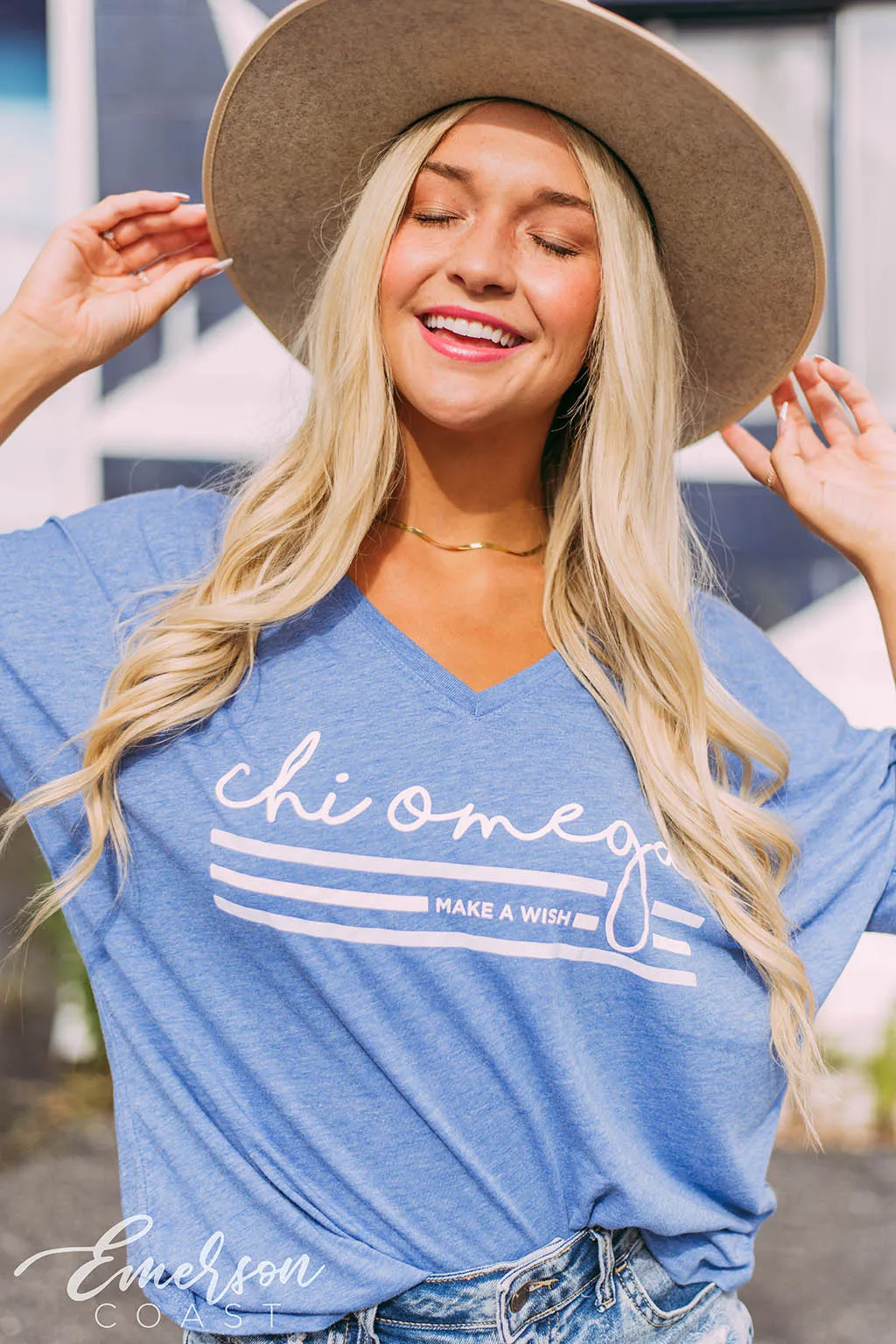 Chi Omega Make A Wish Slouchy Tee