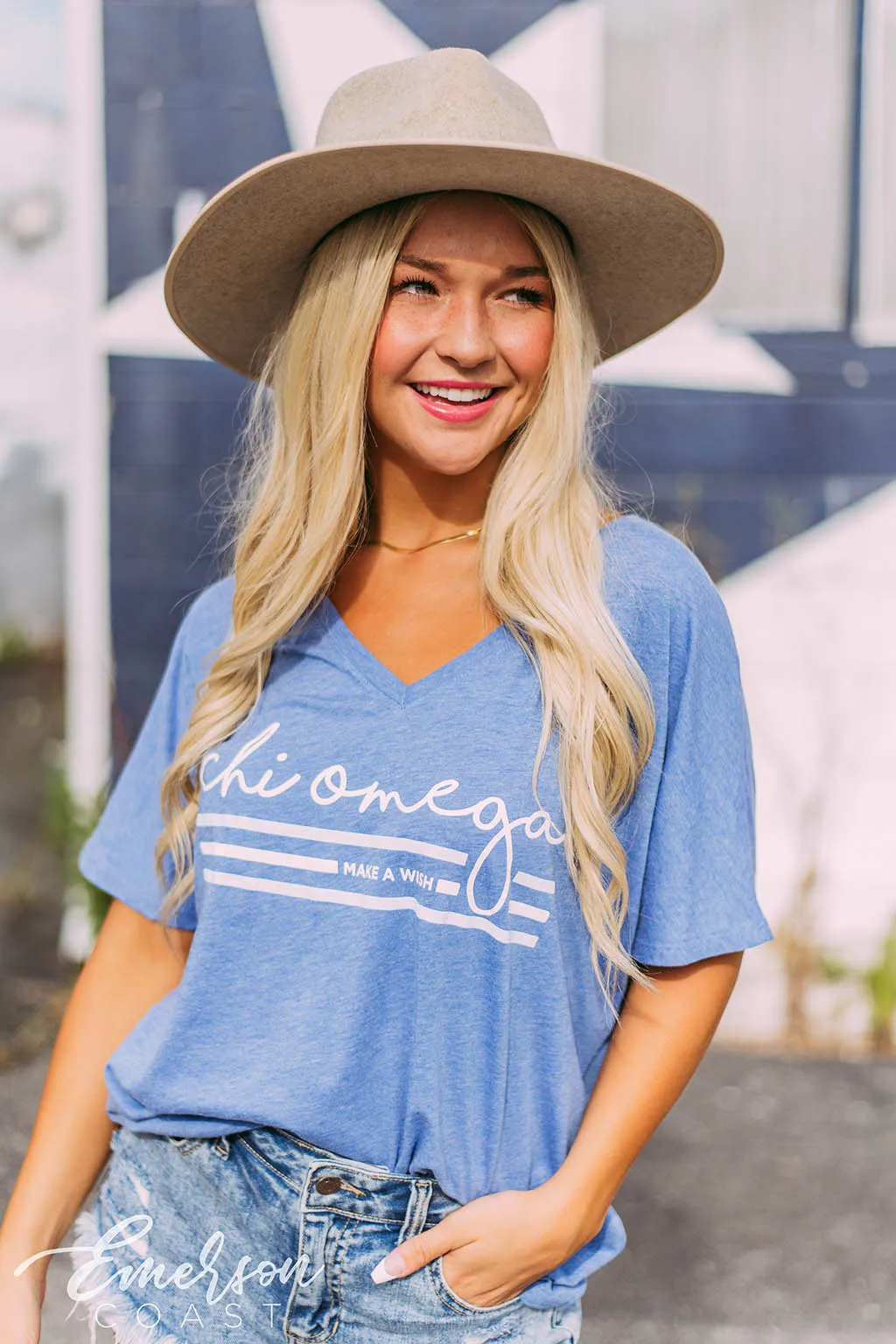 Chi Omega Make A Wish Slouchy Tee