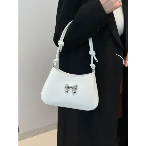Chic Red Bow PU Leather Knotted Strap Handbag for Stylish Outings