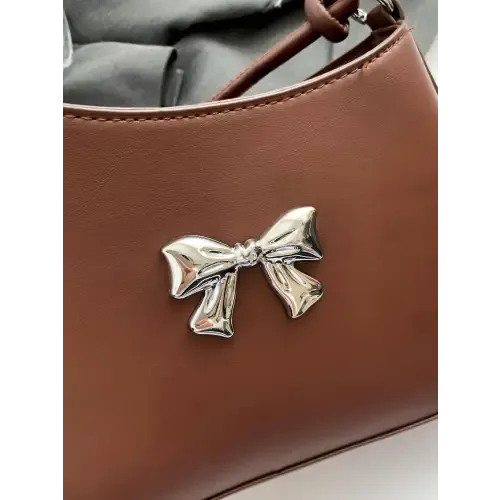 Chic Red Bow PU Leather Knotted Strap Handbag for Stylish Outings