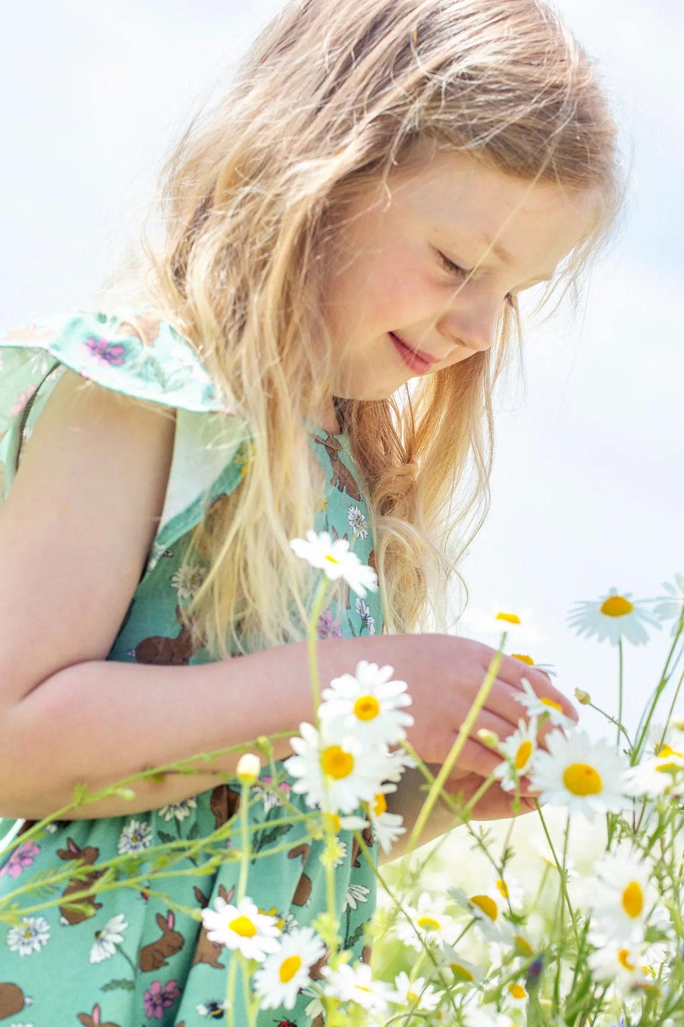 Children's Frugi Skater Dress: Rabbit Morwenna Skater Dress- Organic Cotton Dress - Kid's Clothing