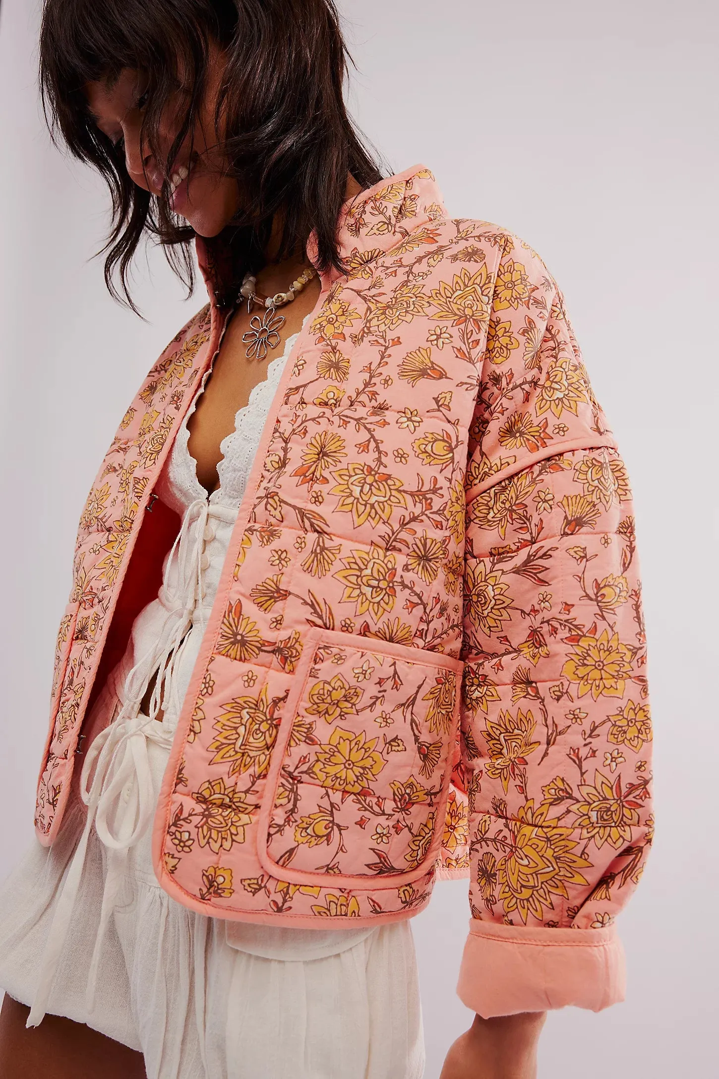 CHLOE JACKET IN PEACH COMBO