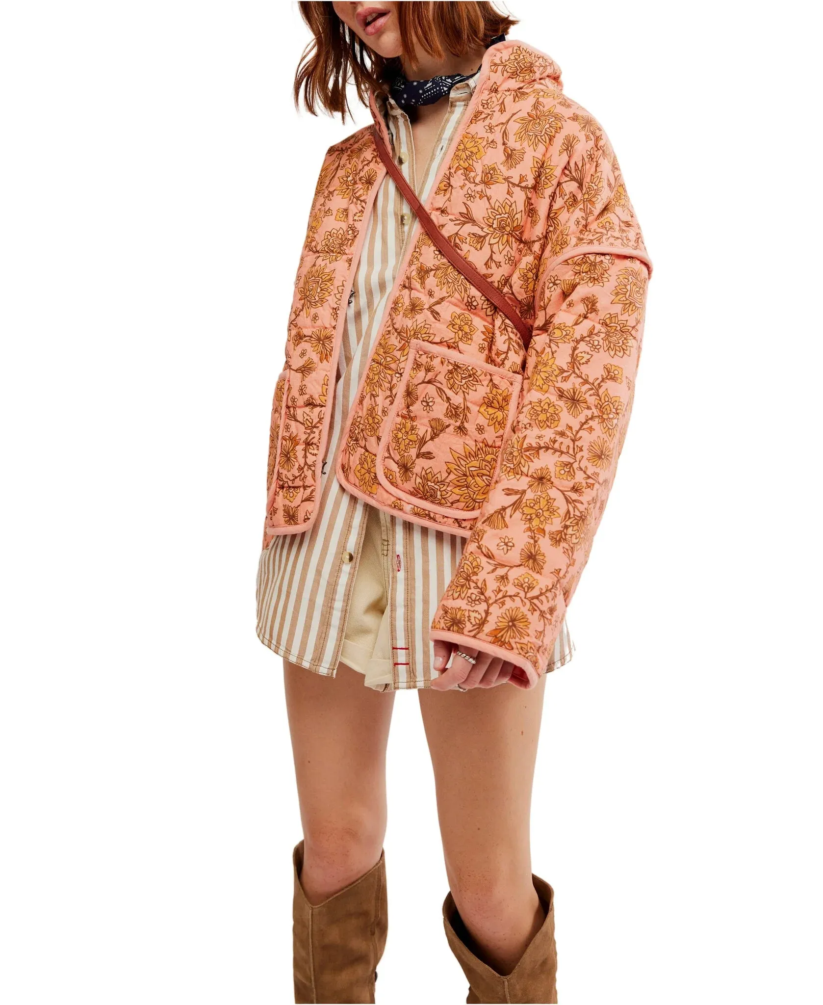 CHLOE JACKET IN PEACH COMBO