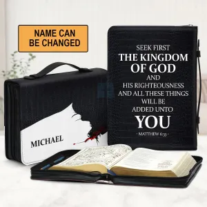 Christianart Bible Cover - The Kingdom Of God Matthew 6:33 - Personalized Bible Cover - Bible Cover For Men - CABBBCV04080324.