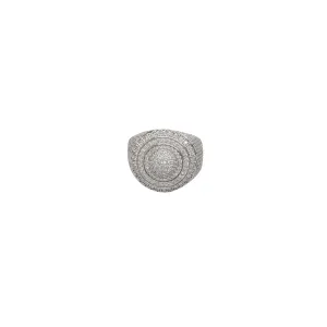 Circular Layered Ice Ring (Silver)