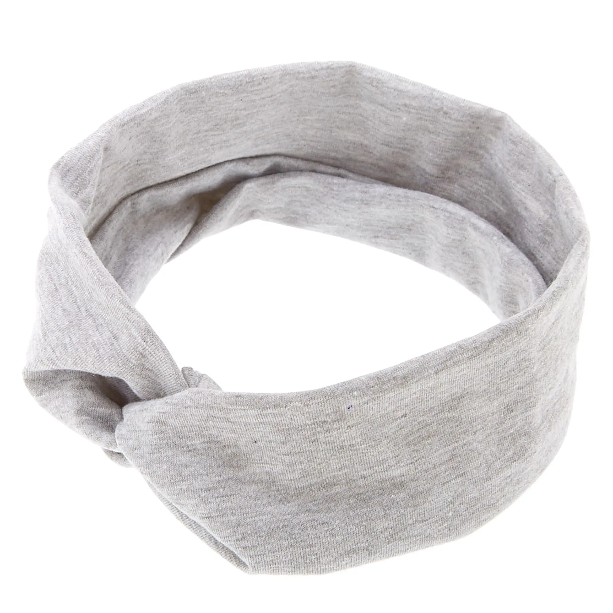 Claire's Wide Jersey Twisted Headwrap - Gray
