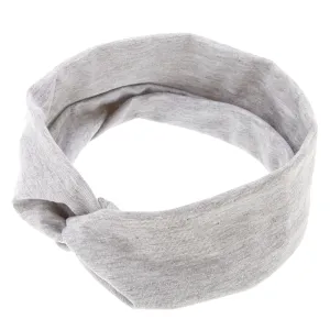 Claire's Wide Jersey Twisted Headwrap - Gray