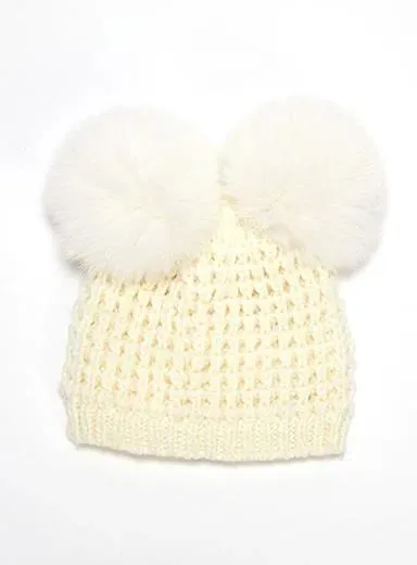 Classic Double Pom Faux Fur