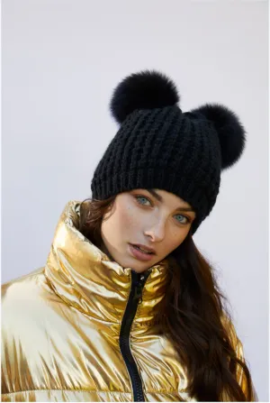 Classic Double Pom Faux Fur