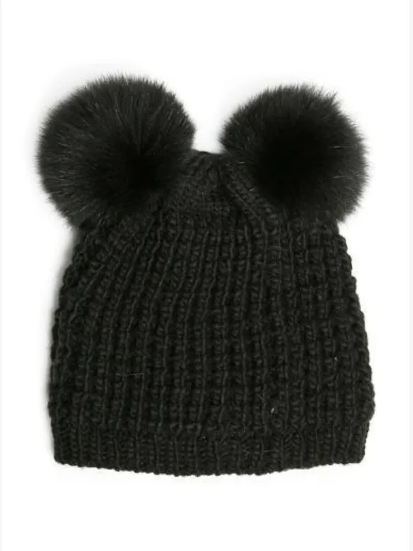 Classic Double Pom Faux Fur