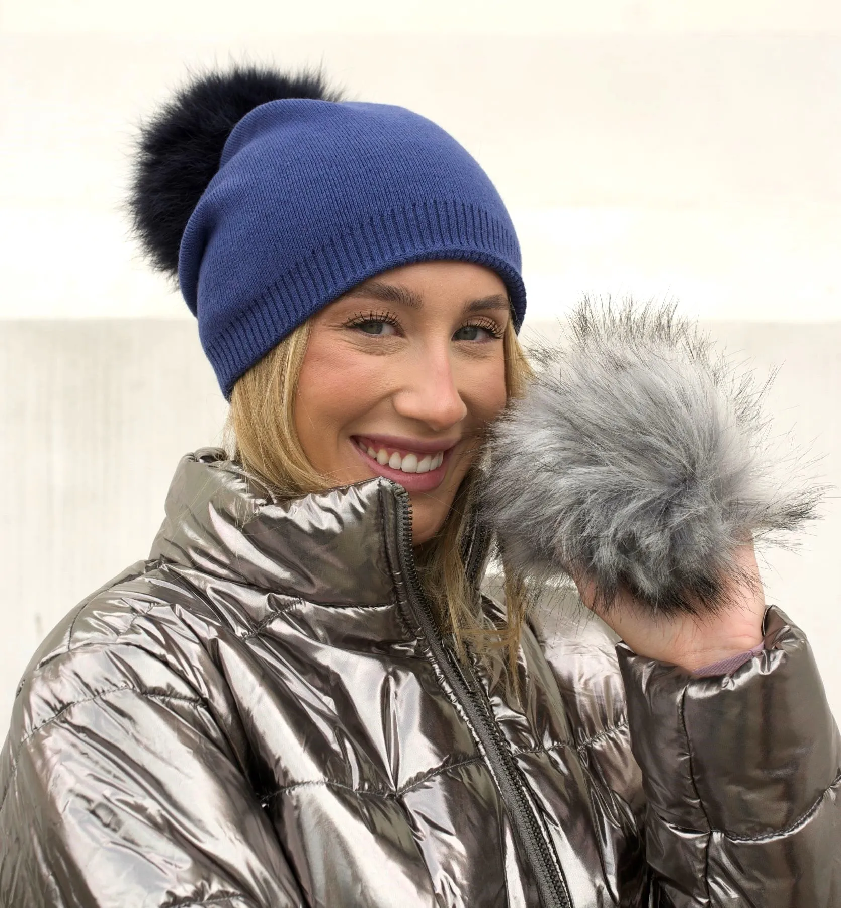 Classy Cashmere Detachable Fur Pom