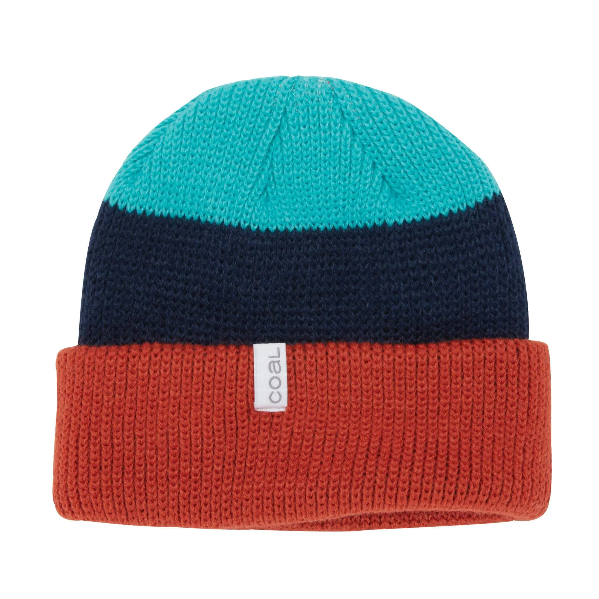 Coal The Frena Thick Knit Cuff Beanie - Burnt Orange Stripe