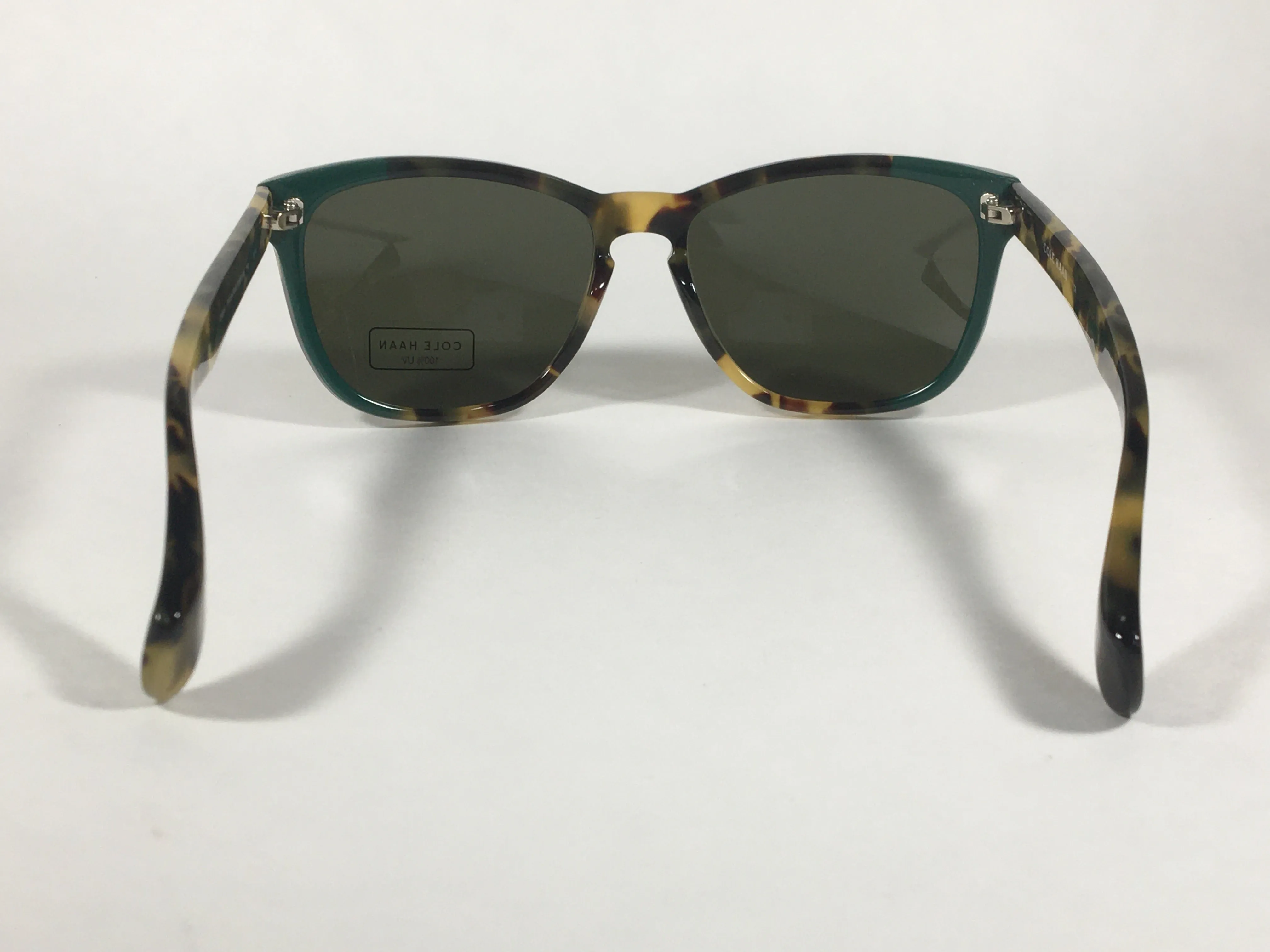 Cole Haan Square Sunglasses Brown Tortoise Frame Green Lens CH6004 319 FATIGUE TORTOISE