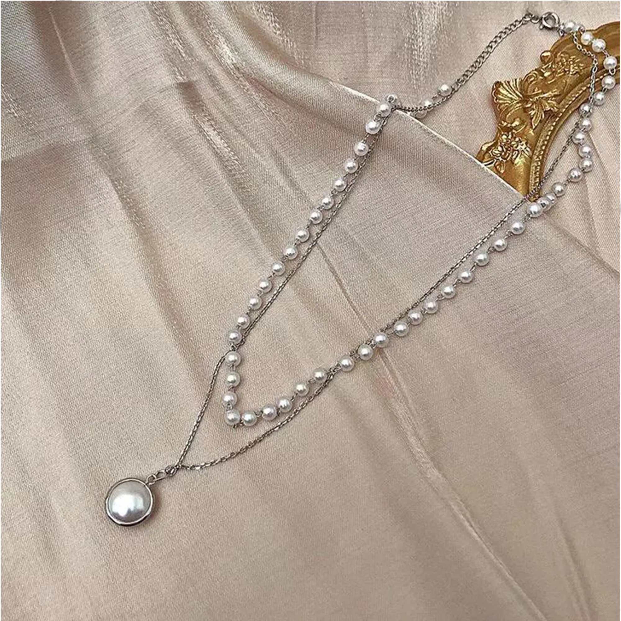 Combo of 2 Gold Plated Layered Pendant