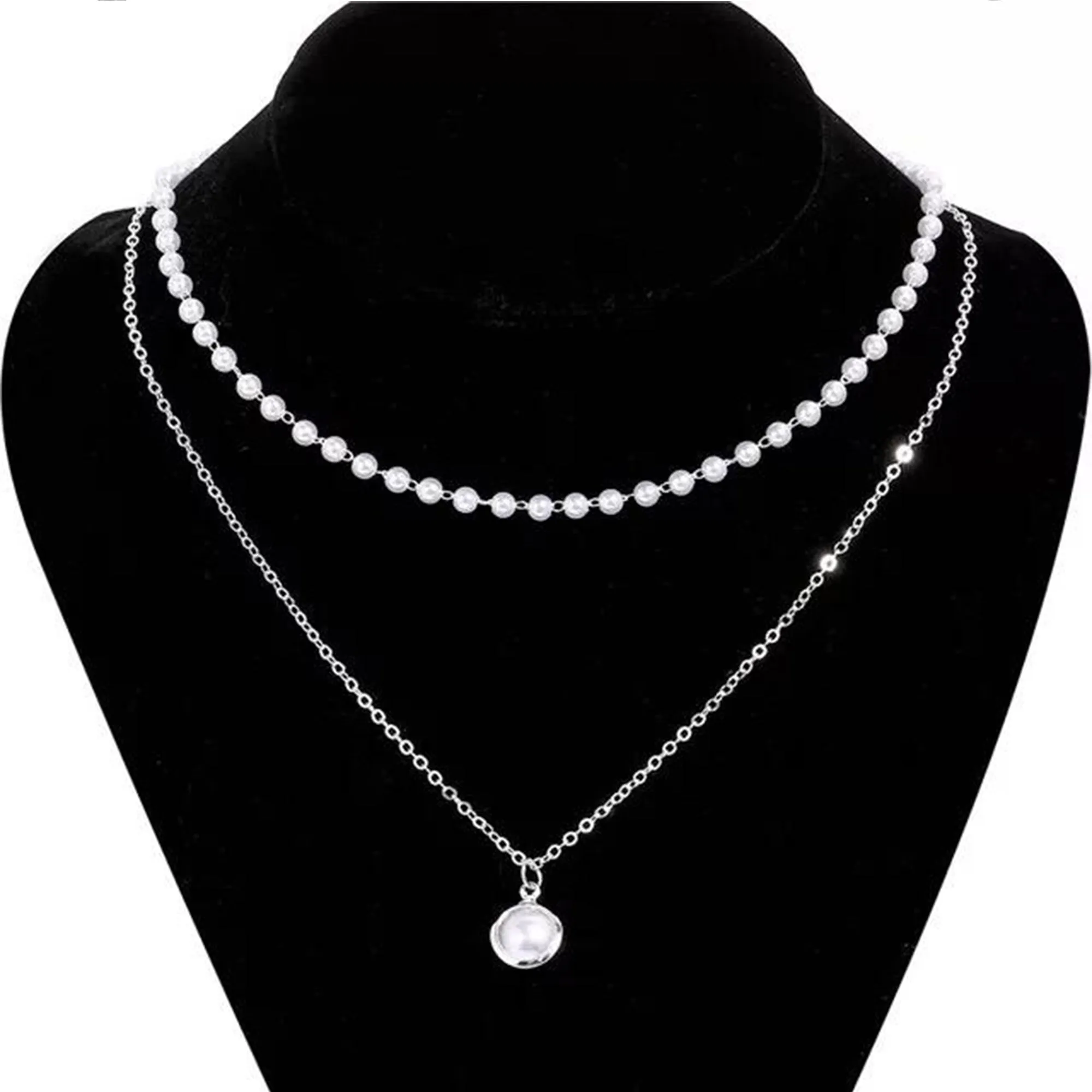 Combo of 2 Gold Plated Layered Pendant