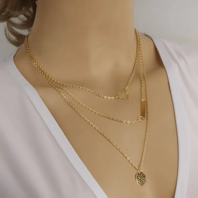 Combo of 2 Gold Plated Layering Pendant