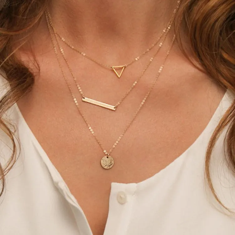 Combo of 2 Gold Plated Layering Pendant