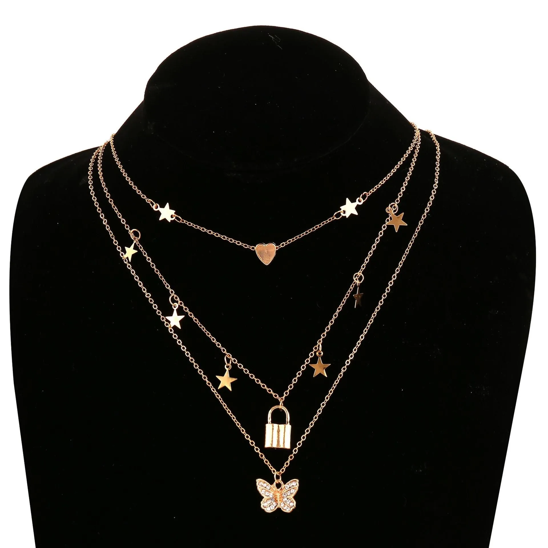 Combo of 2 Gold Plated Layering Pendant