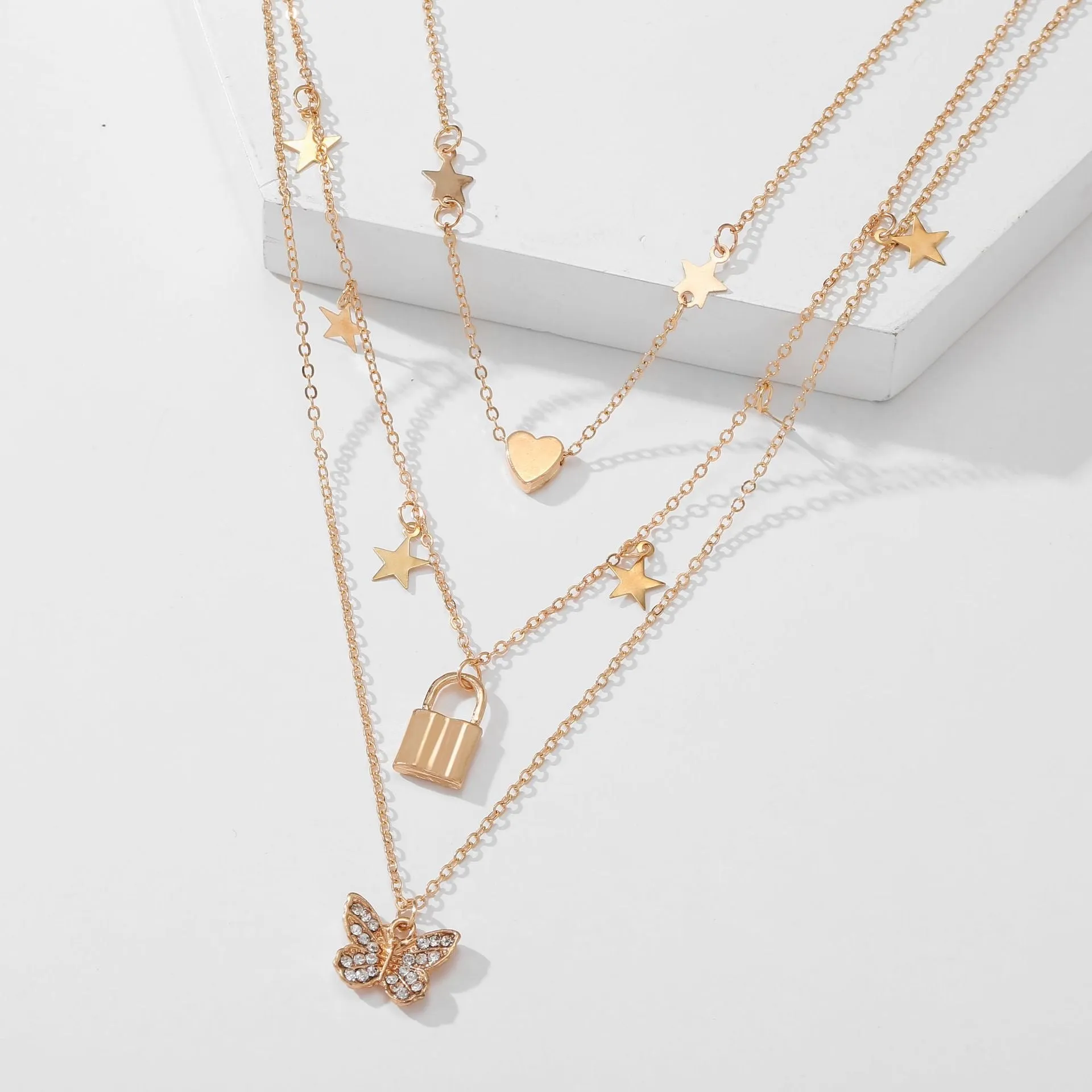 Combo of 2 Gold Plated Layering Pendant