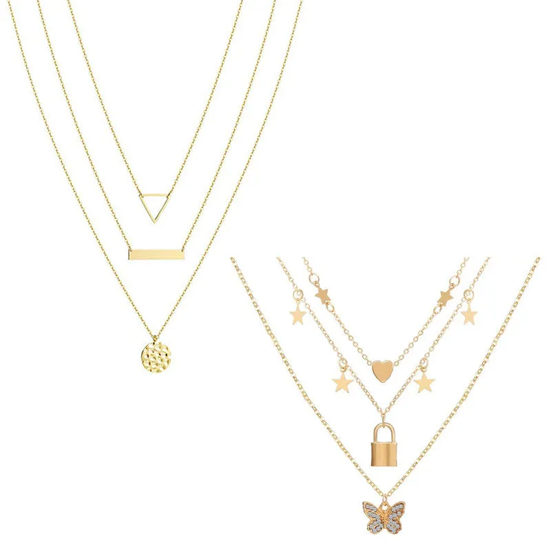 Combo of 2 Gold Plated Layering Pendant