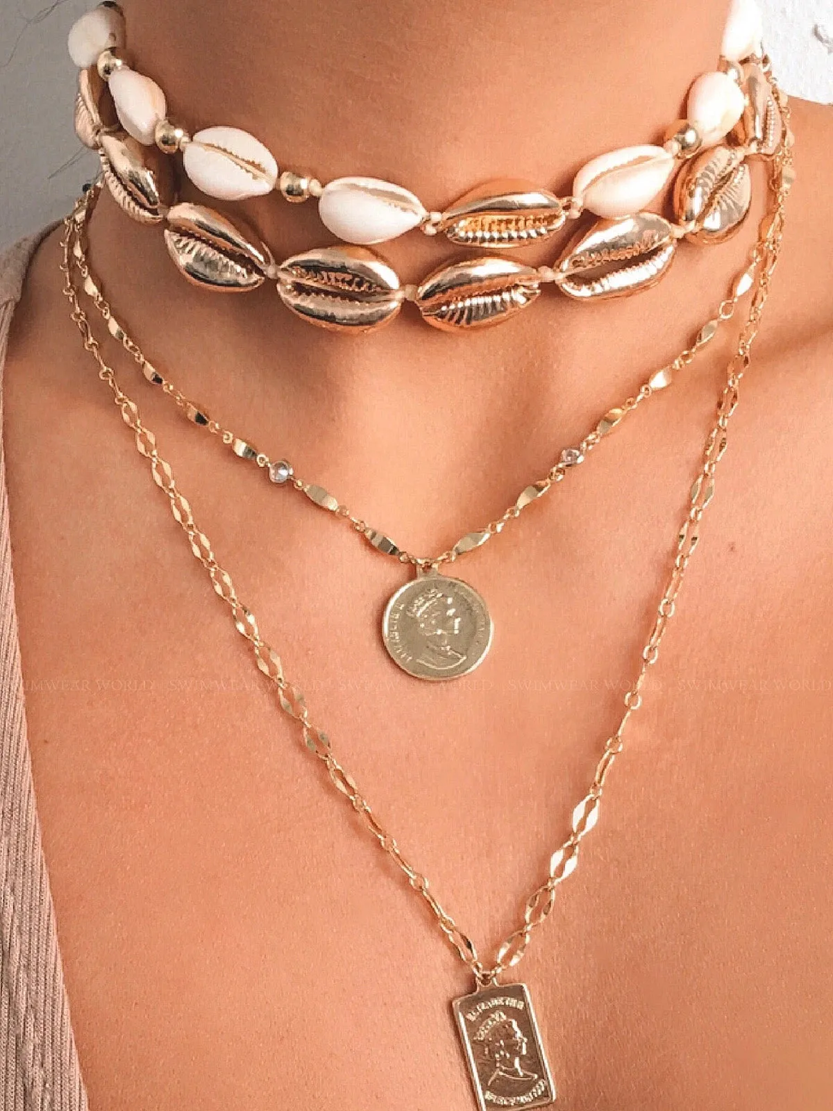 Cowrie Shell 18k Gold Plated Necklace