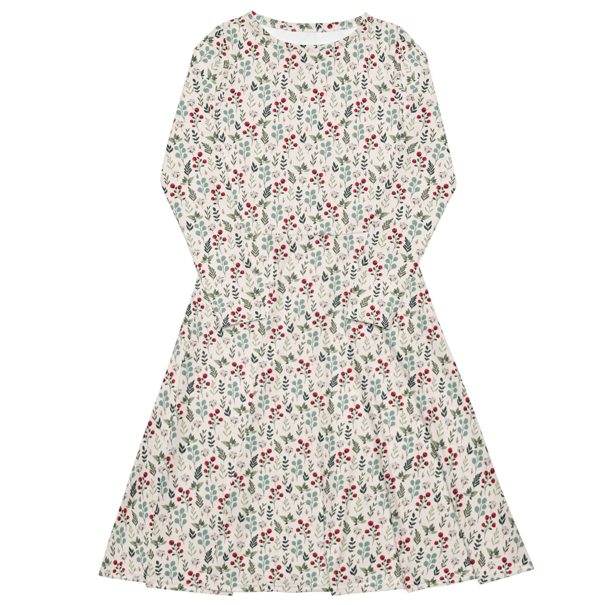 Cozy Christmas Branches Midi Dress (S-4XL)