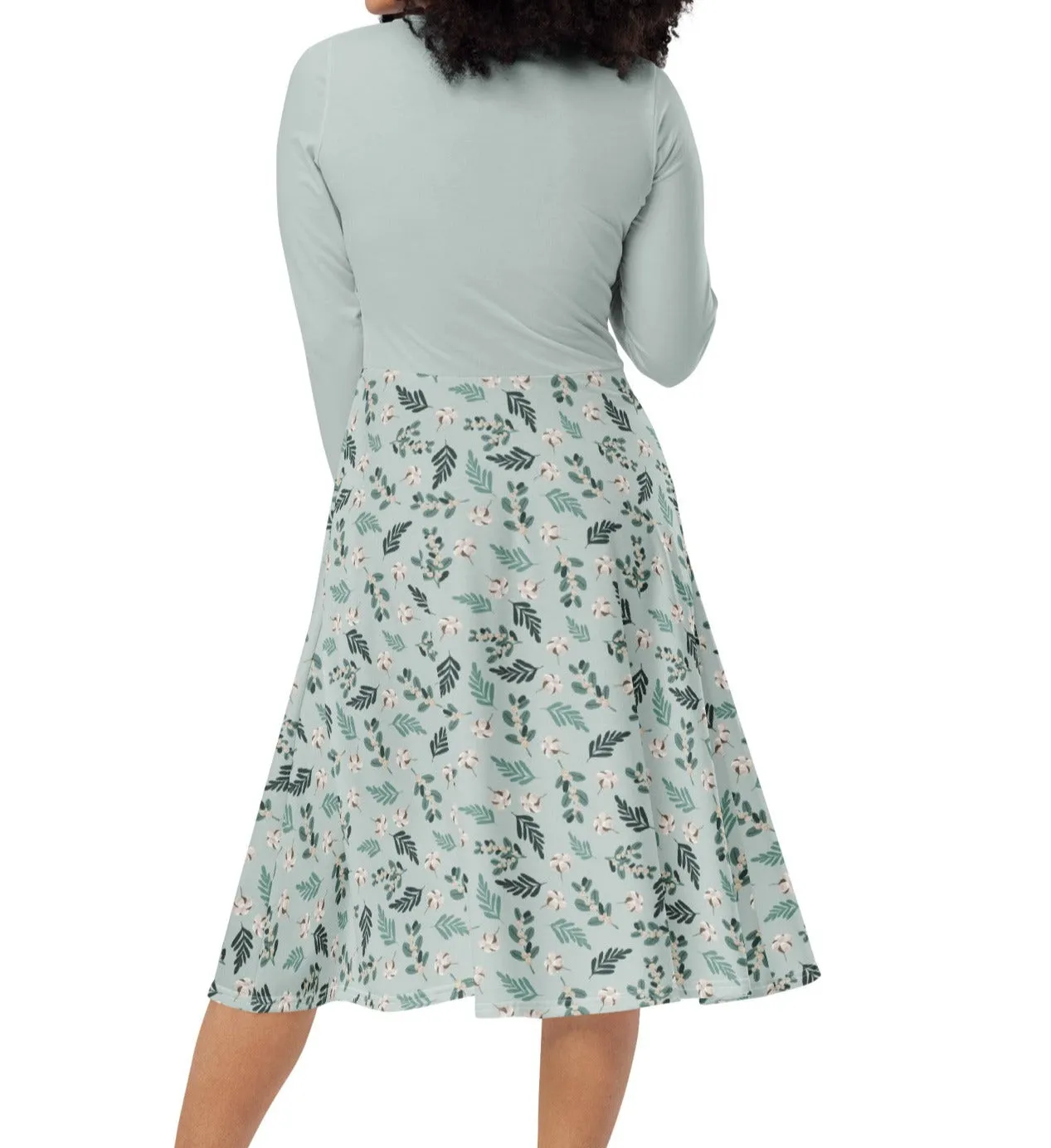 Cozy Christmas Floral Midi Dress (S-6XL)