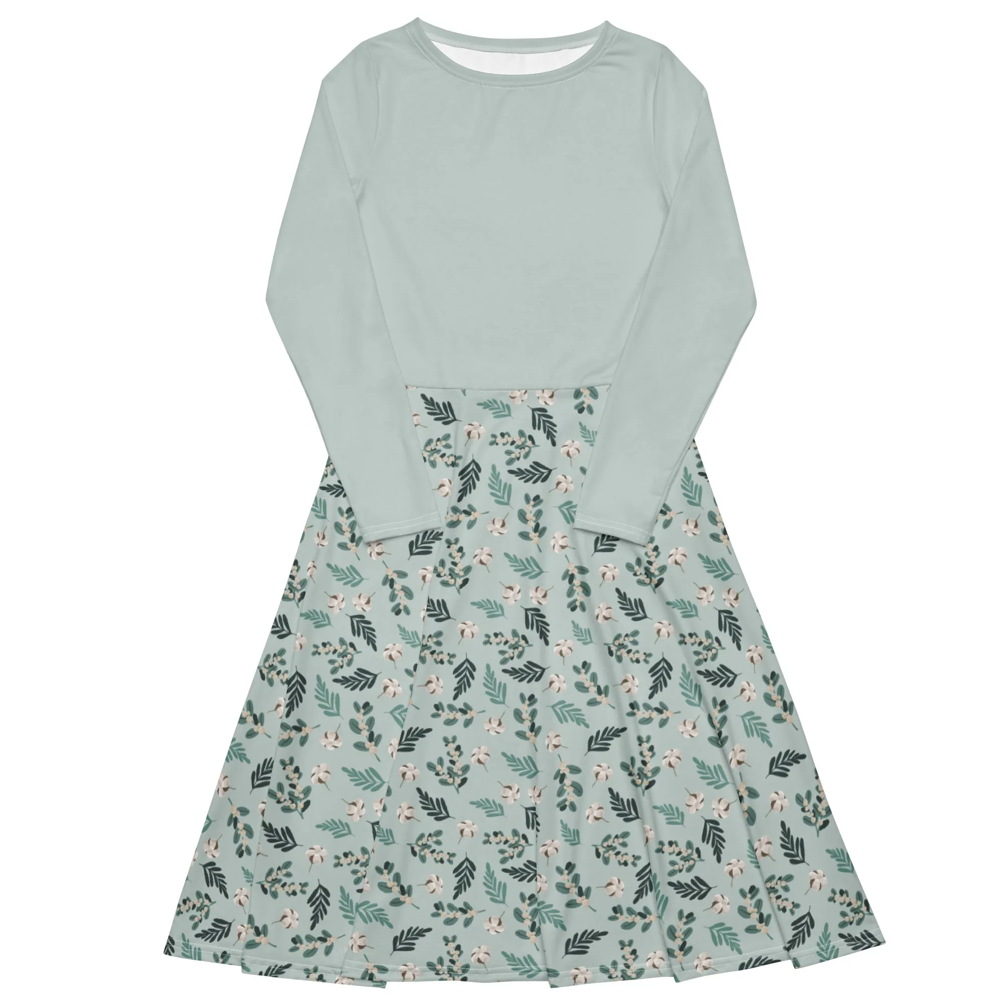 Cozy Christmas Floral Midi Dress (S-6XL)