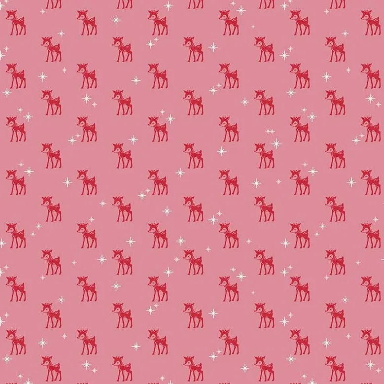 Cozy Christmas Reindeer in Pink by Lori Holt for Riley Blake Designs