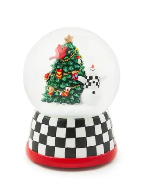 Cozy Christmas Snowman and Tree Snow Globe