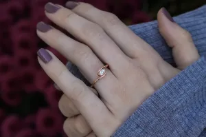 Cozy Little Hug Marquise Ring Rose Gold