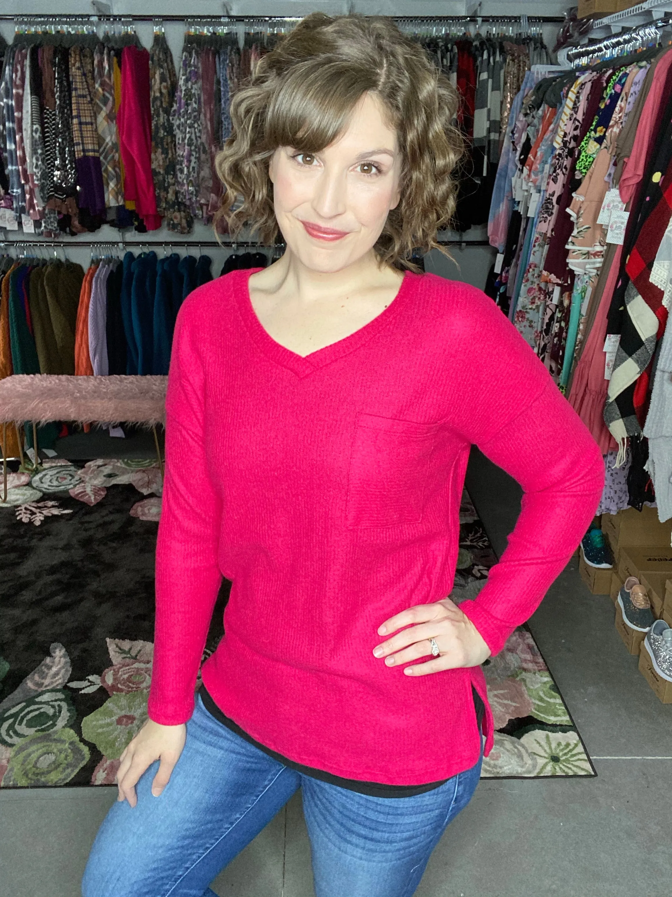 Cozy Ribbed V-Neck Sweater | 2 colors