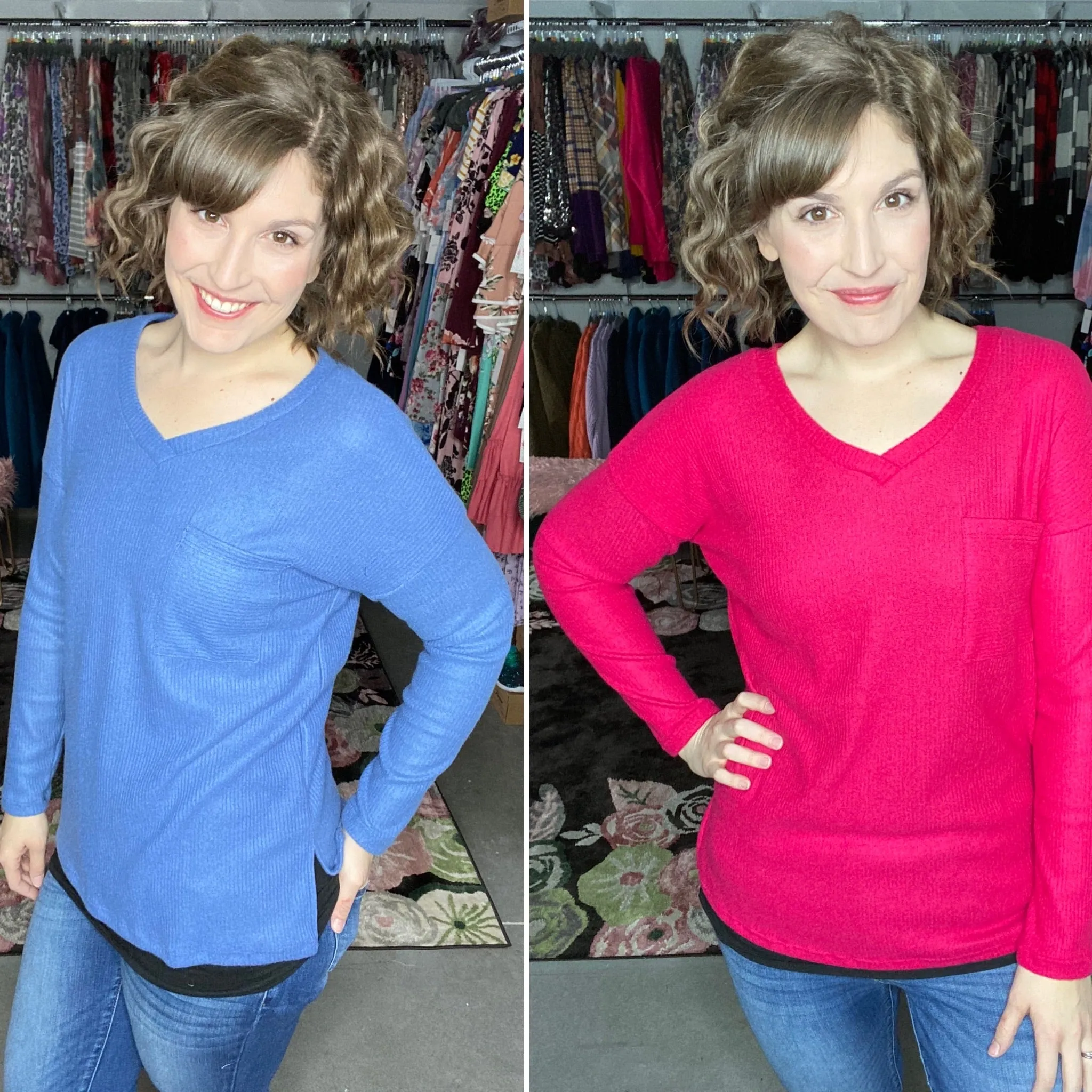 Cozy Ribbed V-Neck Sweater | 2 colors