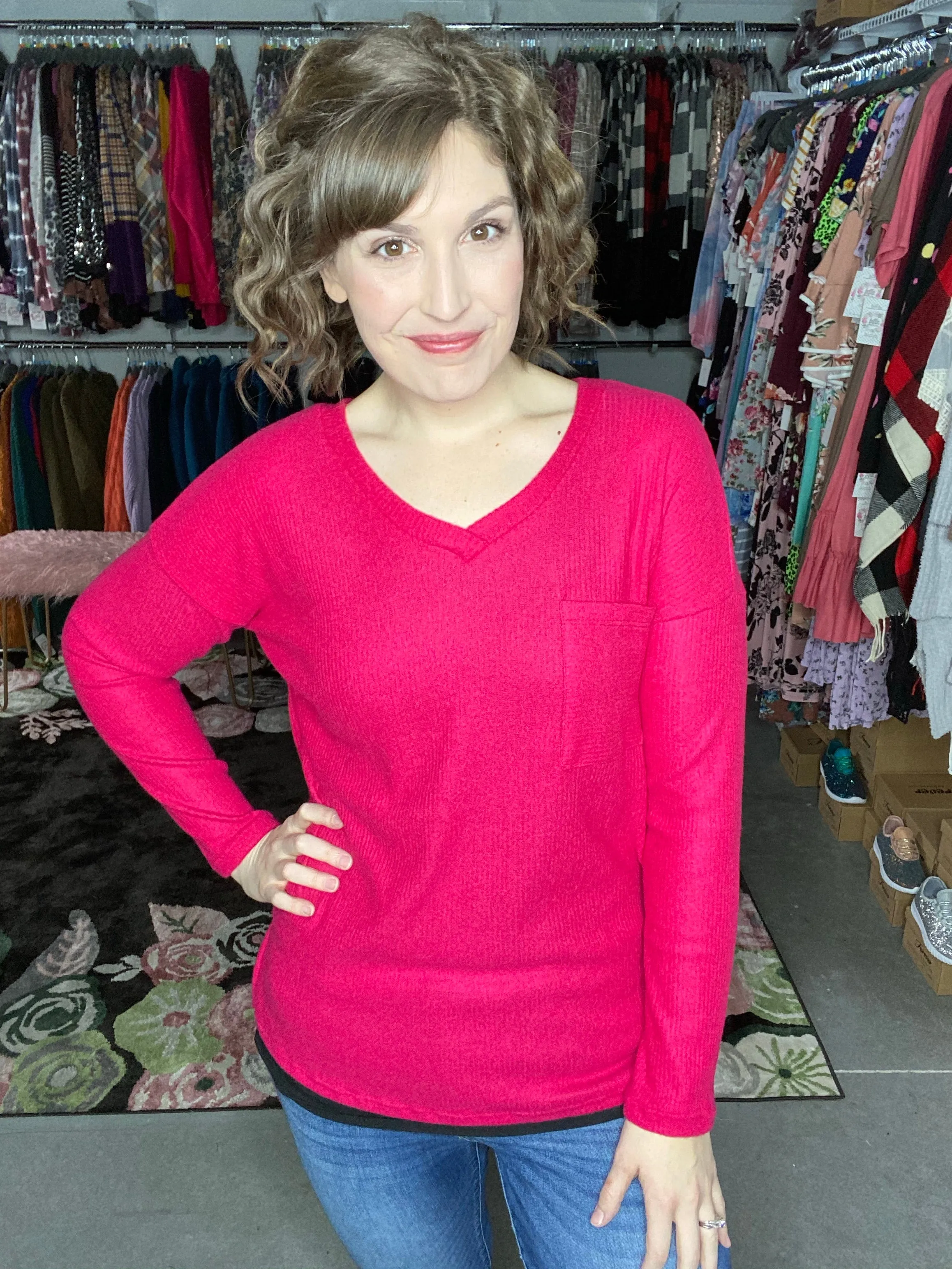 Cozy Ribbed V-Neck Sweater | 2 colors