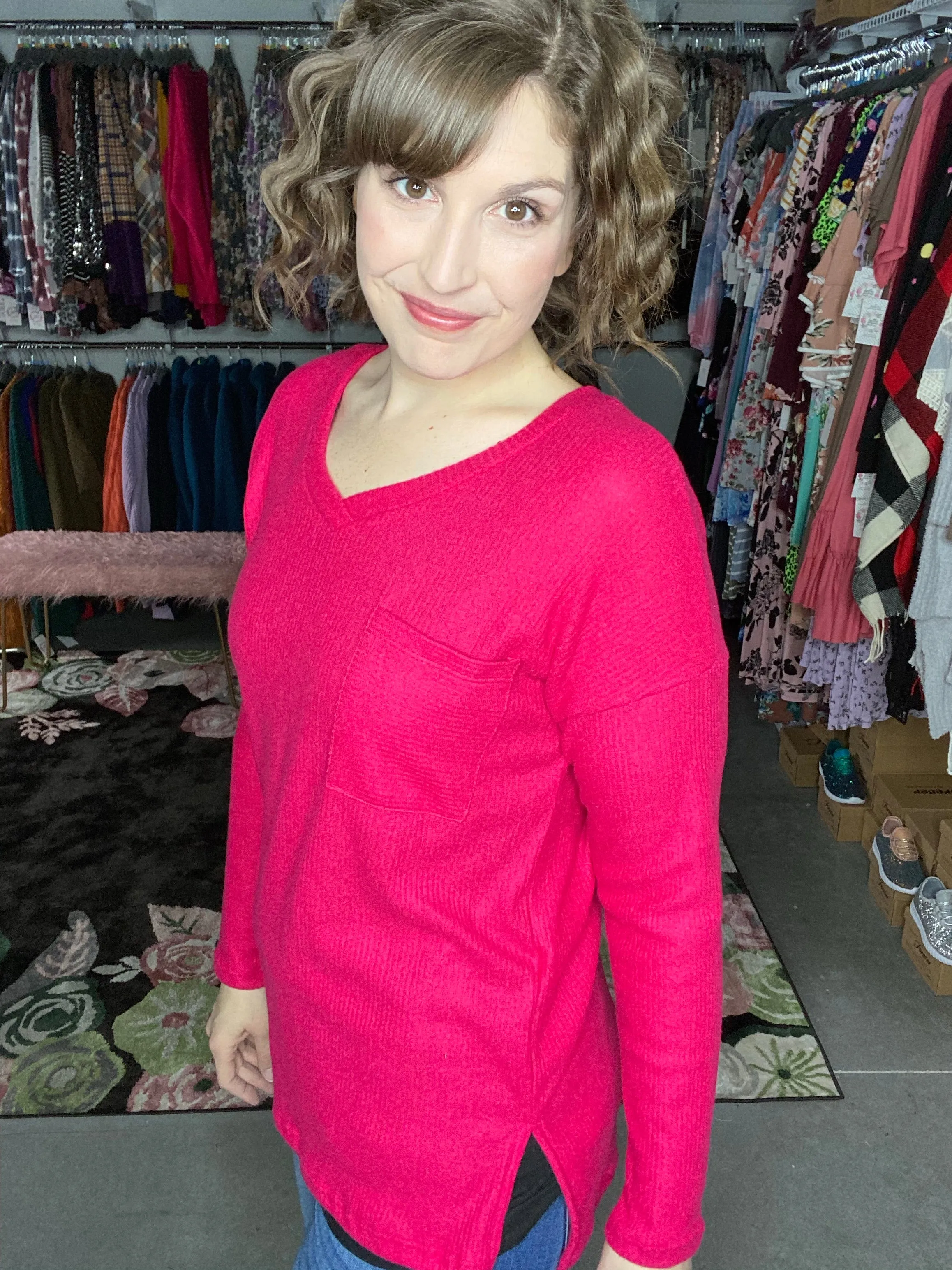 Cozy Ribbed V-Neck Sweater | 2 colors