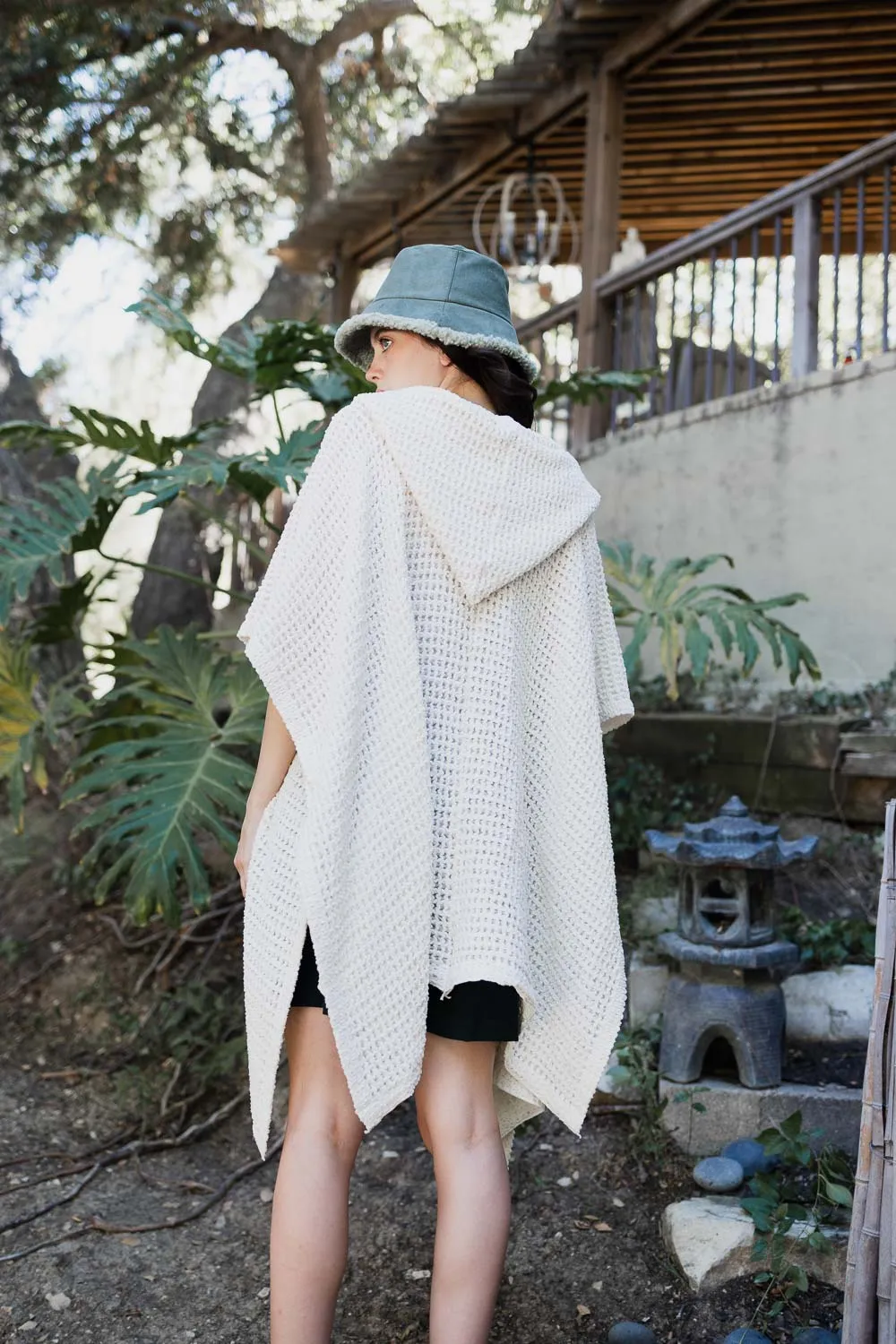 Cozy Soft Waffle Hooded Ruana - 4 colors