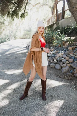 Cozy Soft Waffle Hooded Ruana - 4 colors
