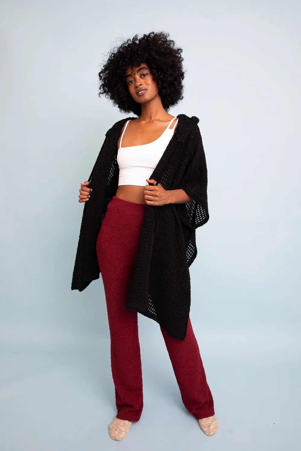 Cozy Soft Waffle Hooded Ruana - 4 colors