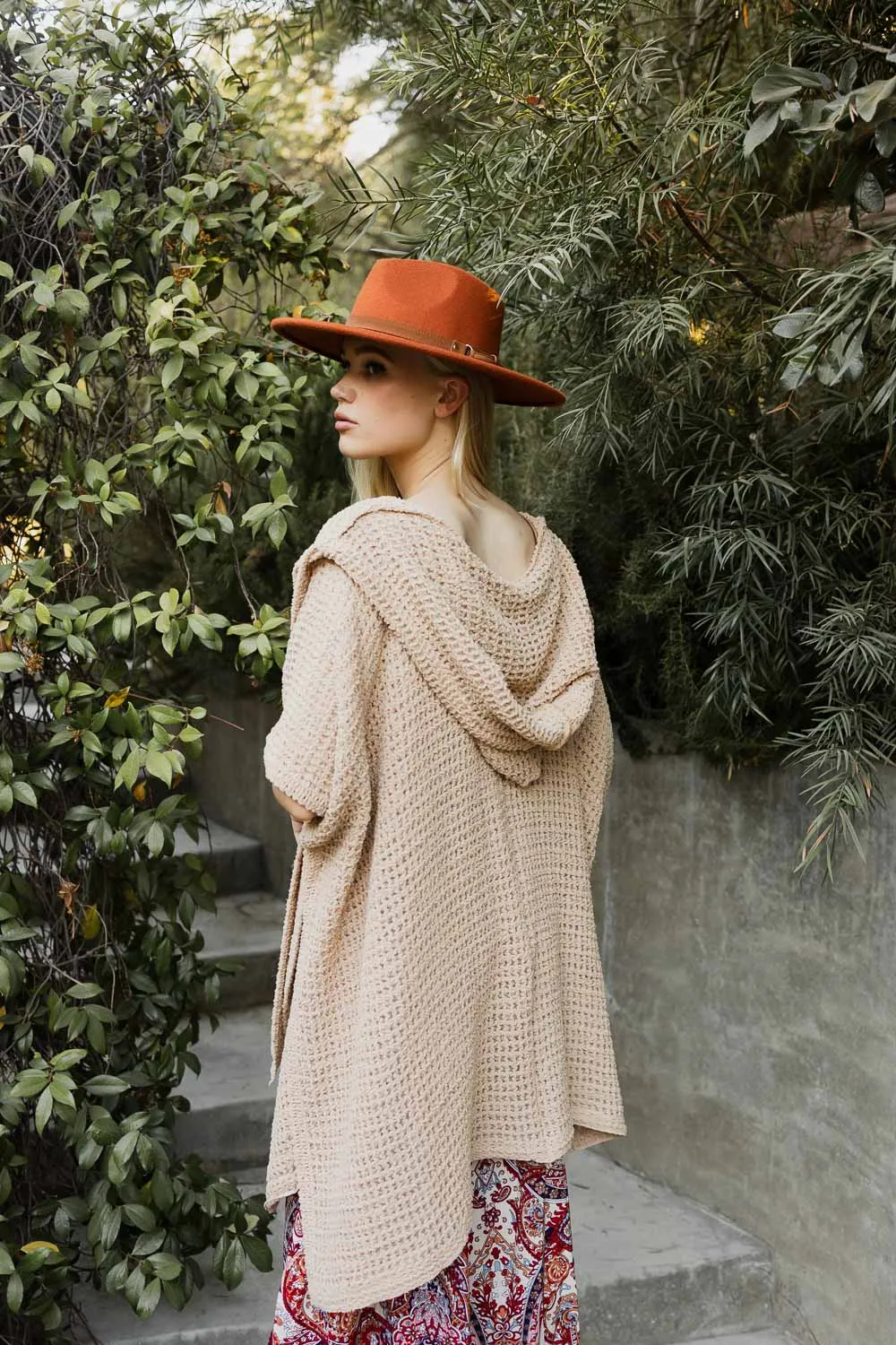 Cozy Soft Waffle Hooded Ruana - 4 colors