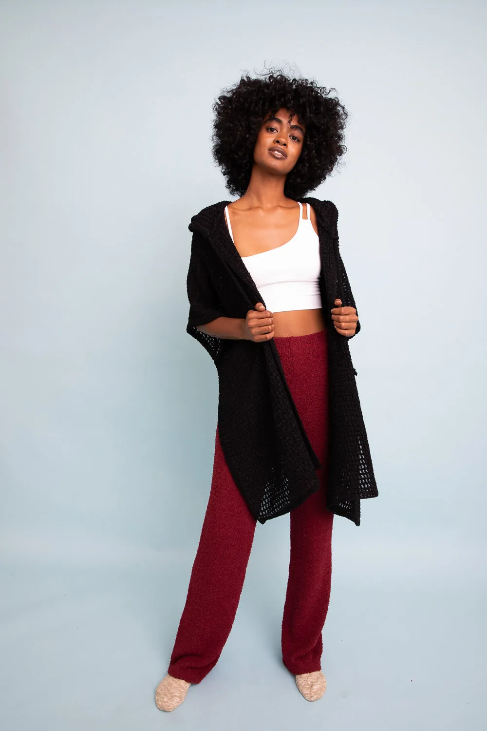 Cozy Soft Waffle Hooded Ruana - 4 colors