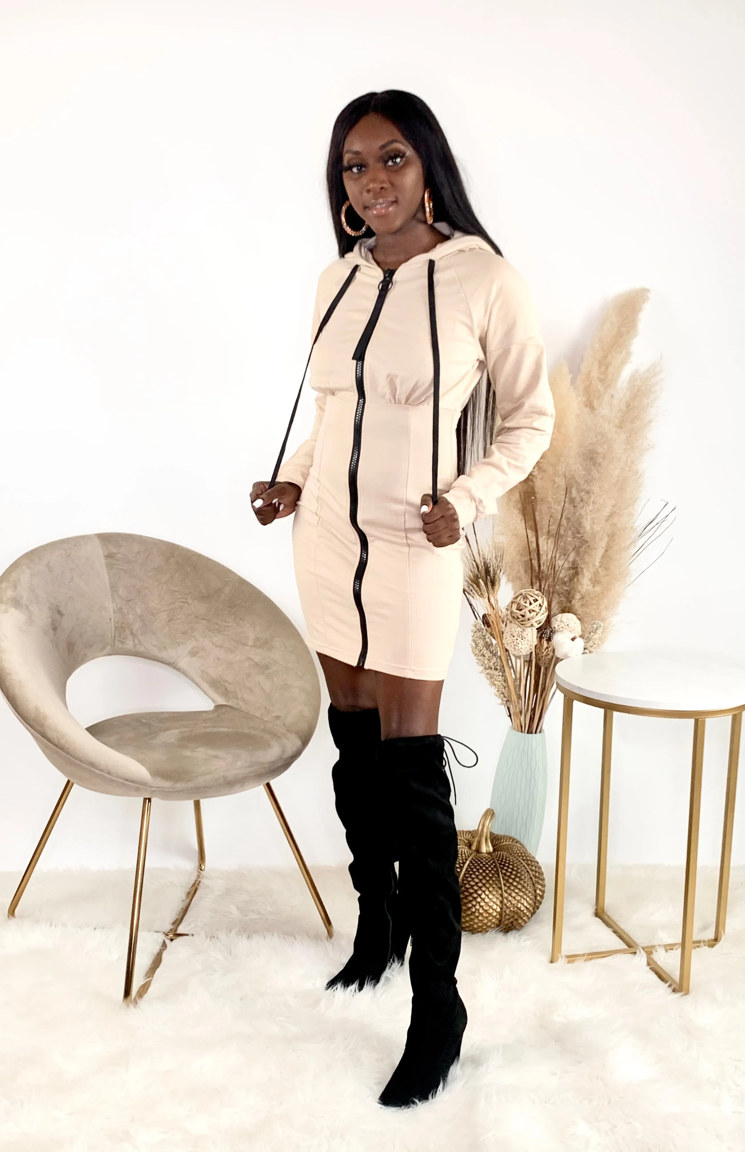 Cozy Sweater Dress | Nude - FINAL SALE