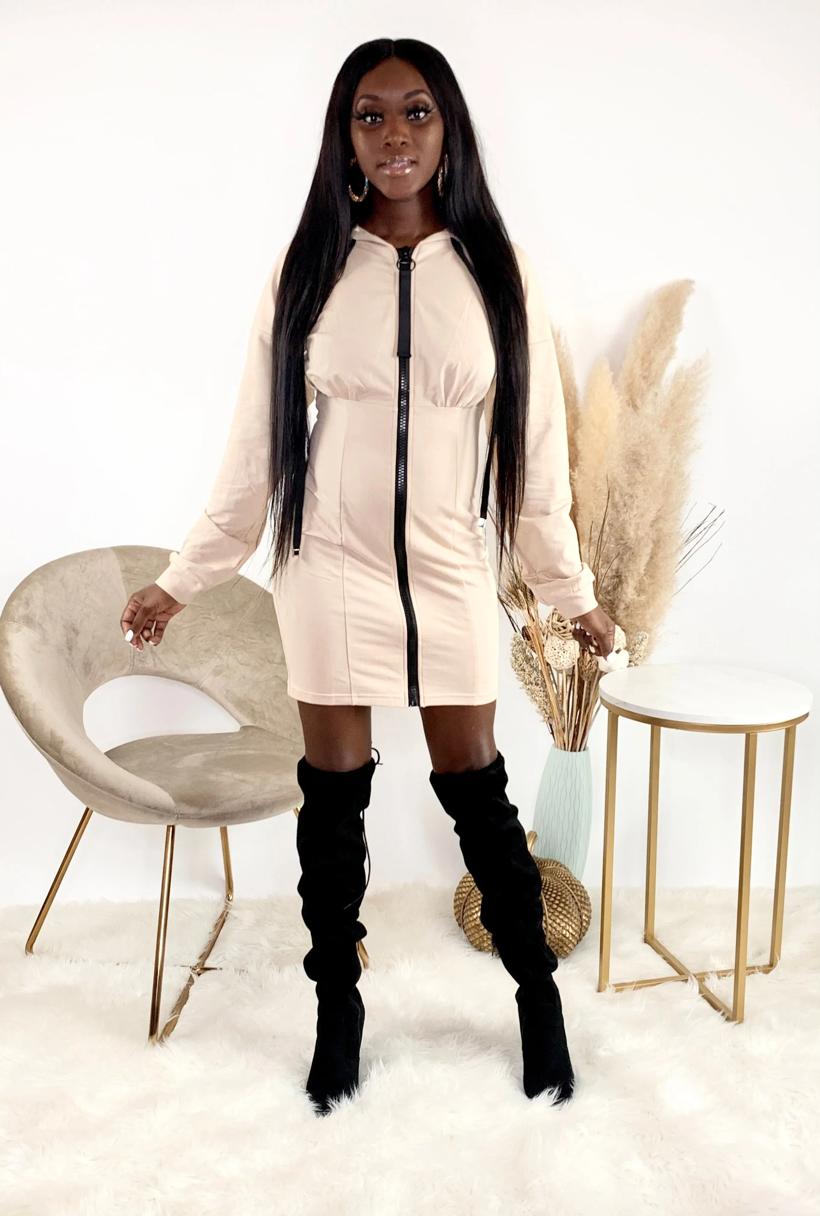 Cozy Sweater Dress | Nude - FINAL SALE