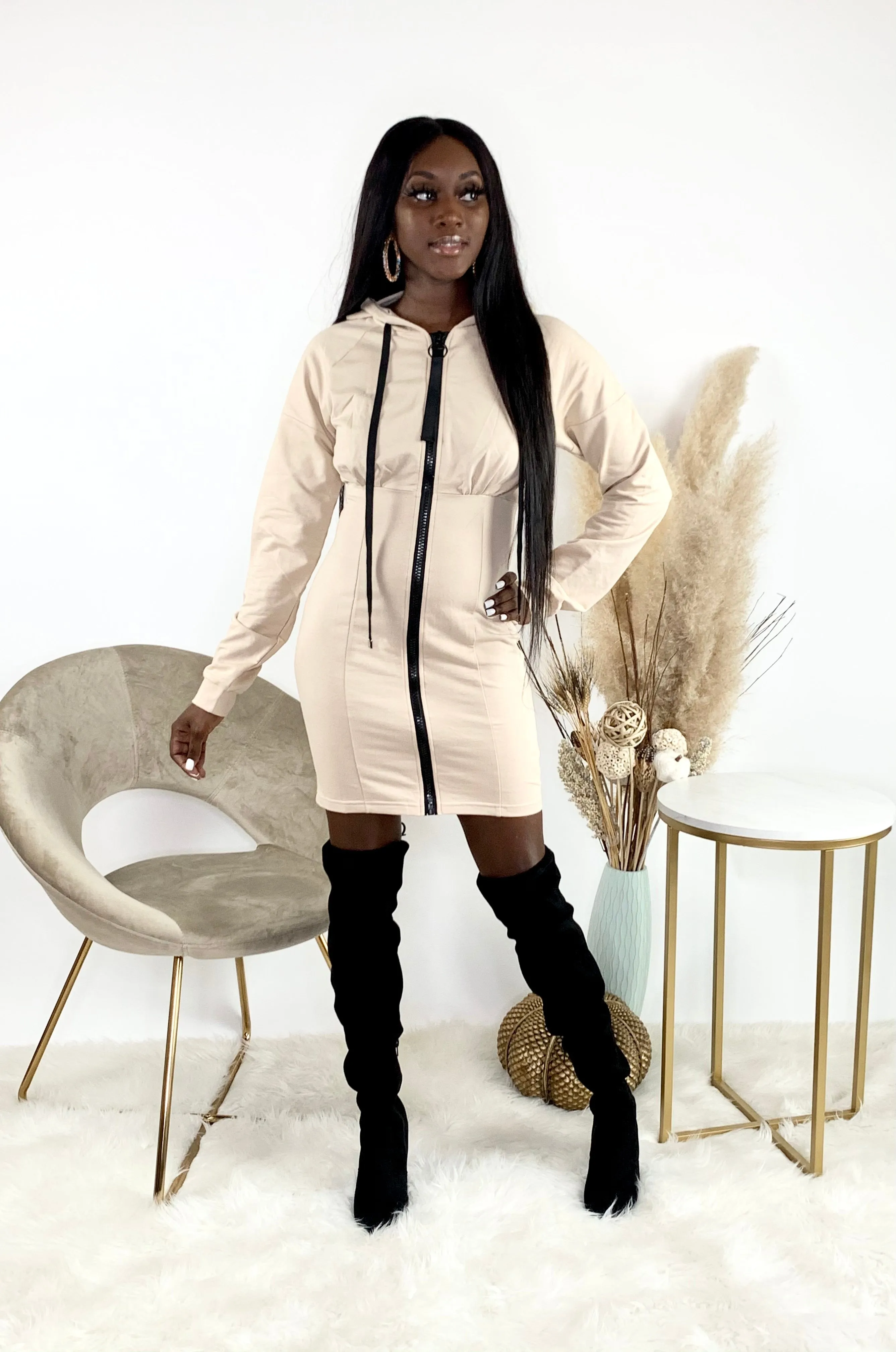 Cozy Sweater Dress | Nude - FINAL SALE