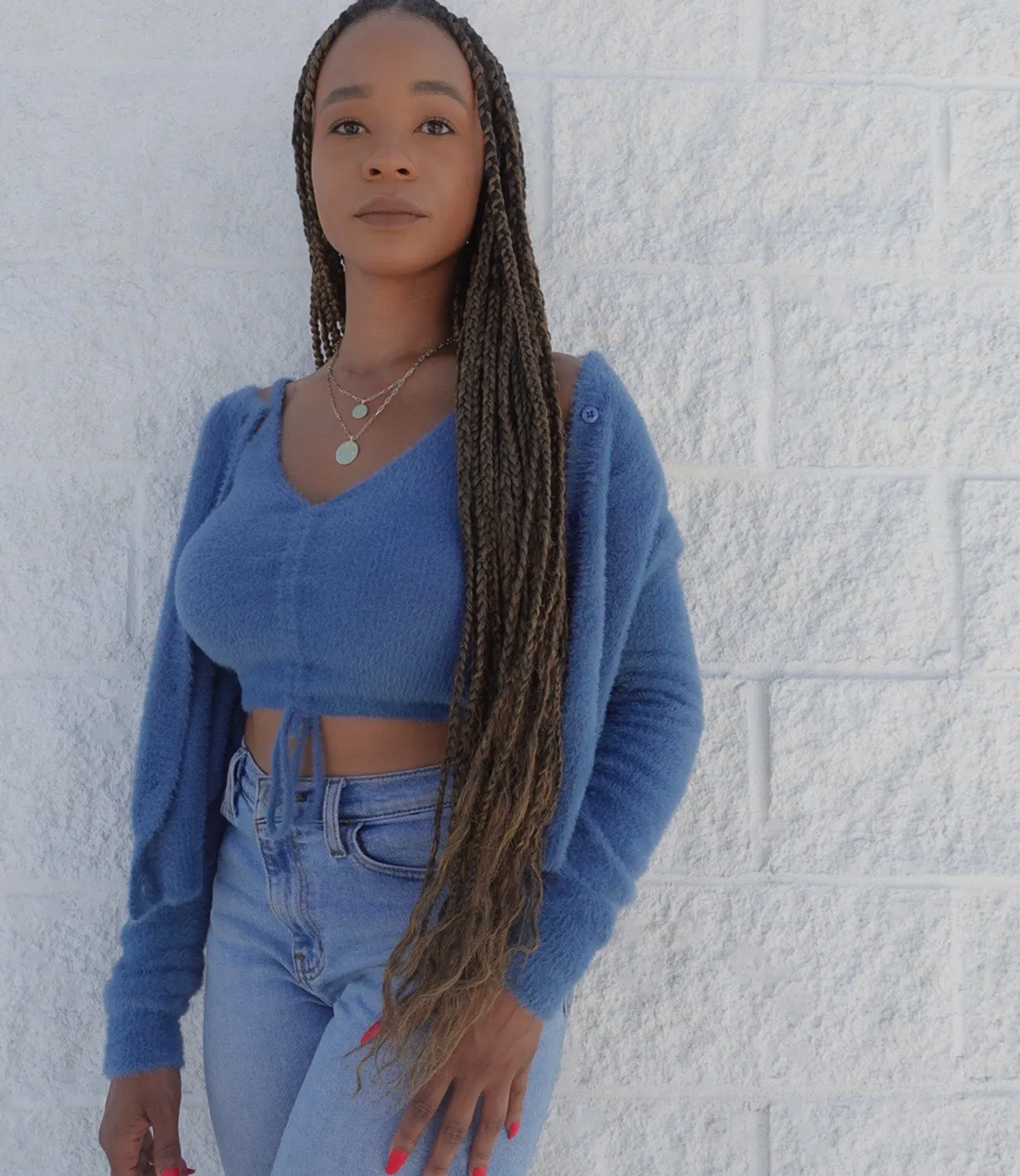 Cozy Up Fuzzy 2PC Set(Deep Blue)