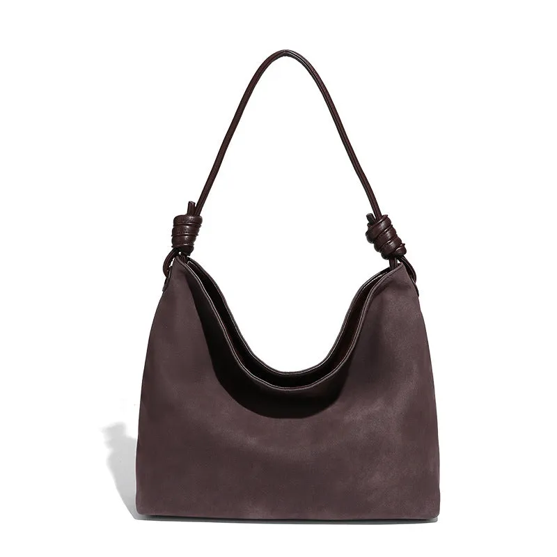 Croissant Suede Shoulder Bag
