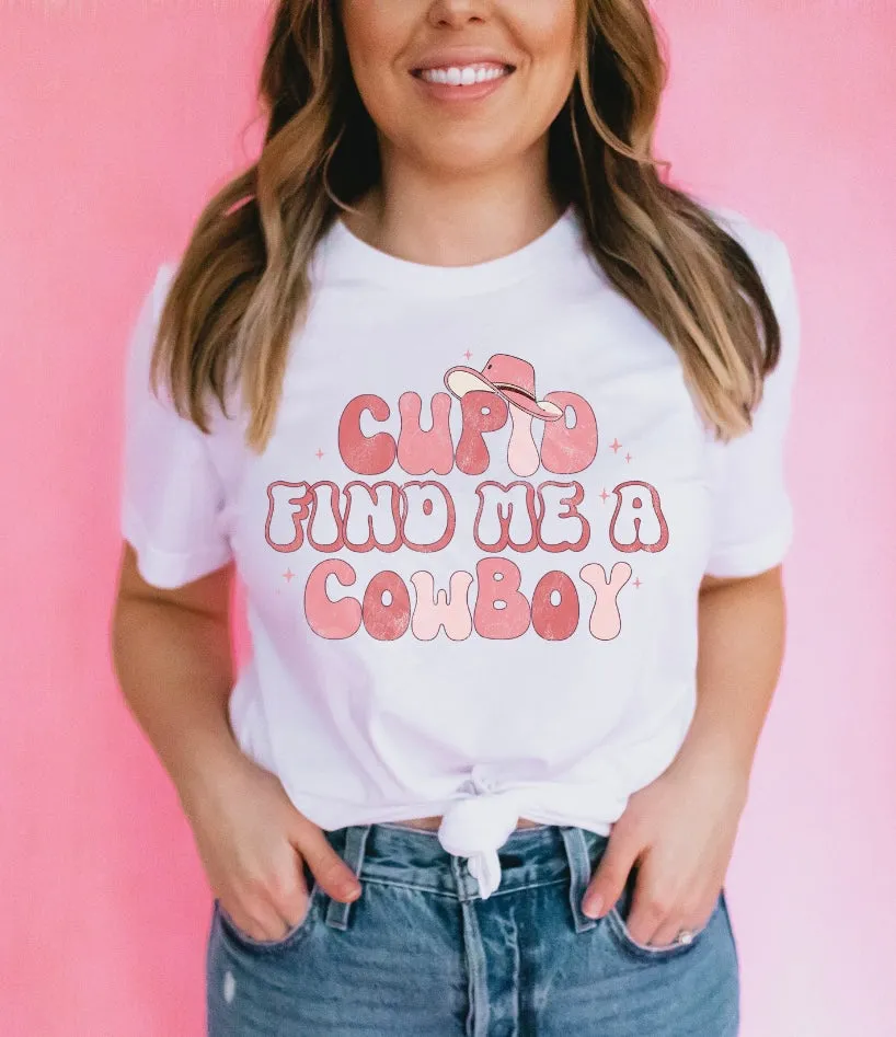“Cupid Find Me a Cowboy” Valentine Long Sleeve