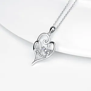 Cutie Cat Relaxed Cat Heart Pendant Necklace