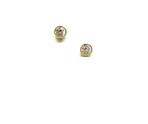 CZ Bezel Stud - Gold Vermeil