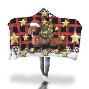 Dachshund Christmas Hooded Blanket 2