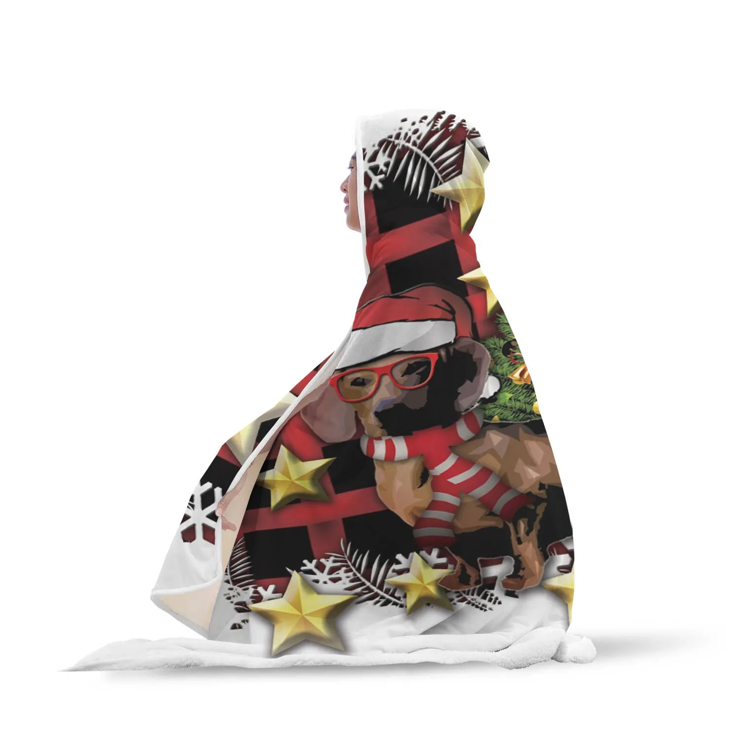 Dachshund Christmas Hooded Blanket 2